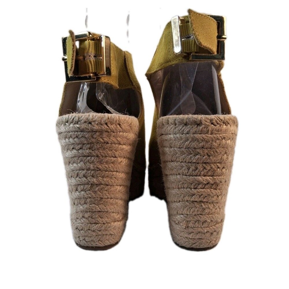 Kenneth Cole NY Olivia Yellow Suede Espadrille Wedge Sandals Ankle Strap Sz 6.5 - Picture 6 of 13